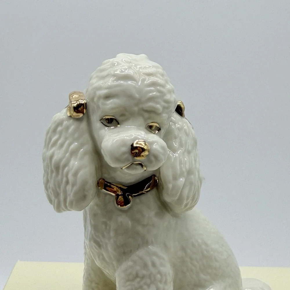 Lenox Year of Puppies Classic Poodle Figurine Ivory Gold Vintage 4